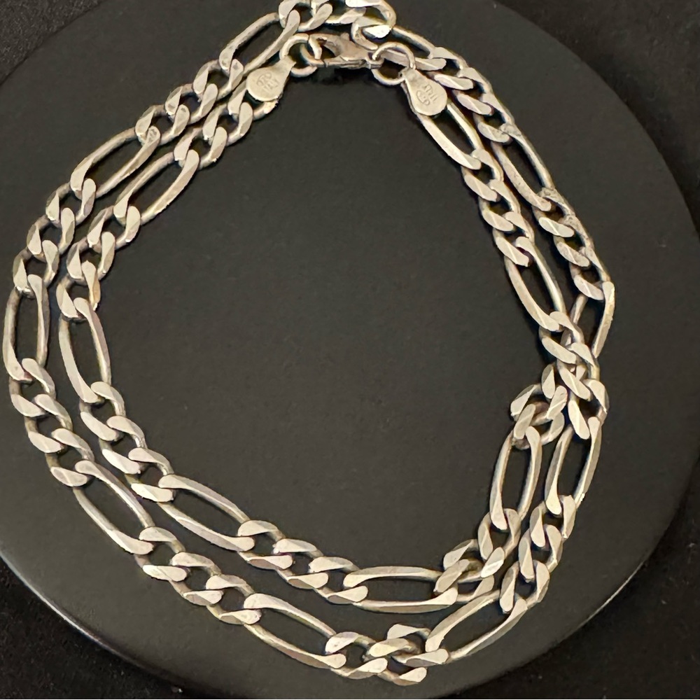 Men's Classic Sterling Figaro Necklace - 19”